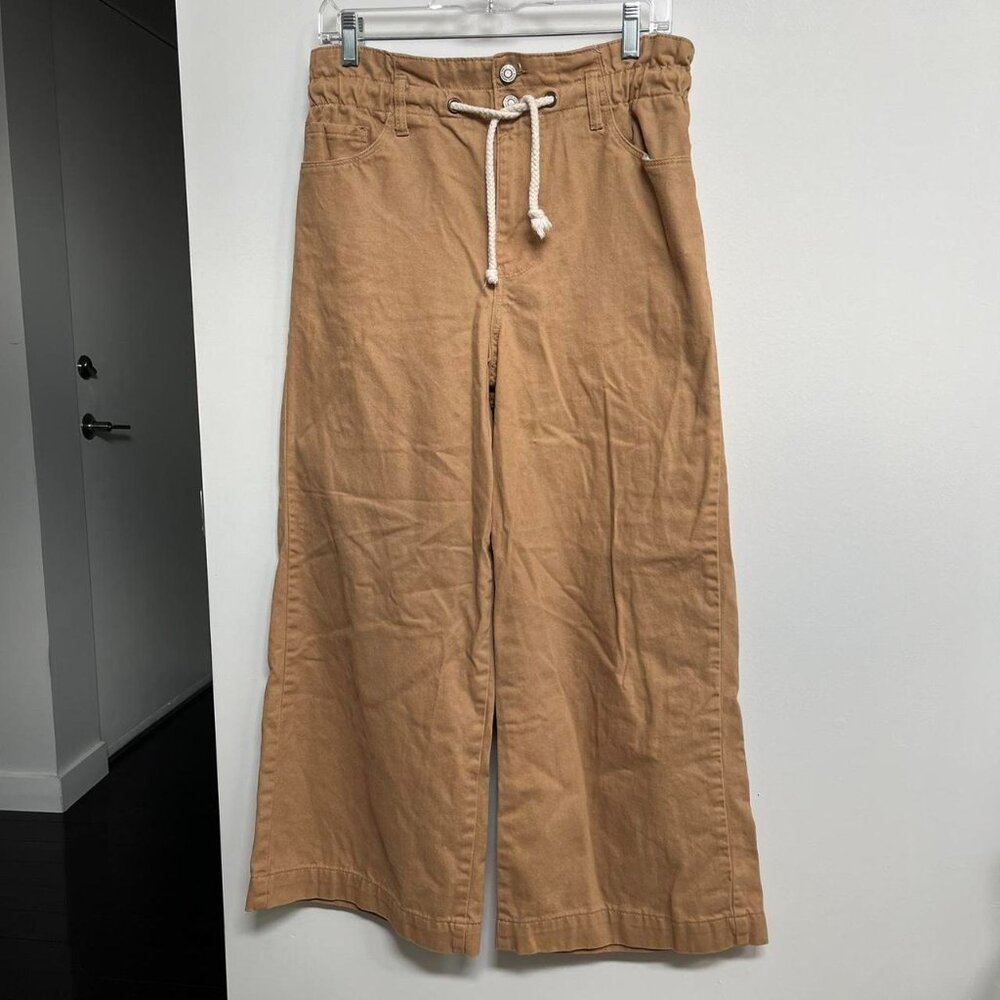 Kensie Jeans vintage luxe brown wide leg paperbag high waisted cropped pants!